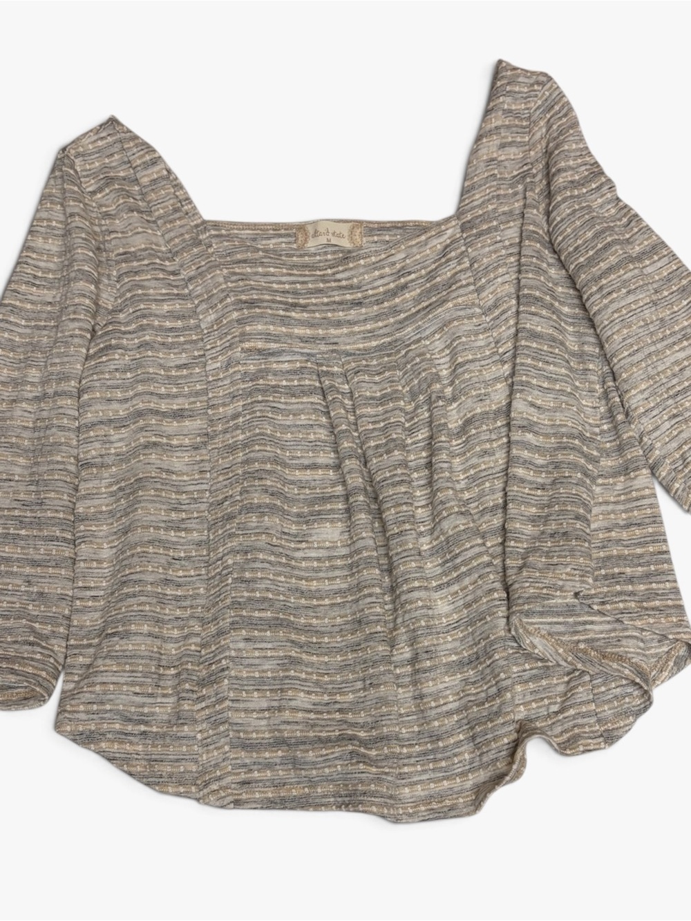 Altar’d State Square-Neck Striped Peasant Top